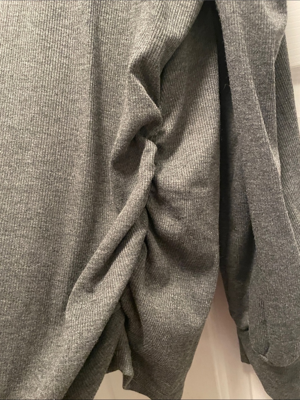 Coolmee Gray Mock Neck Puff Shoulder Long Sleeve Top - Picture 2 of 6